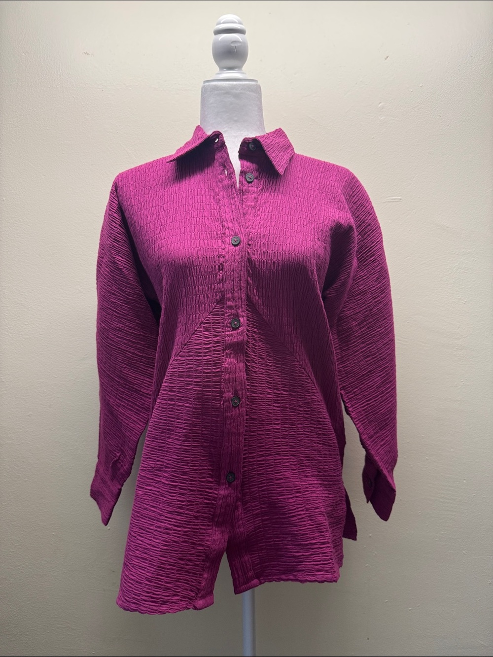 Mara Hoffman Textured Button-Down Shirt - Magenta